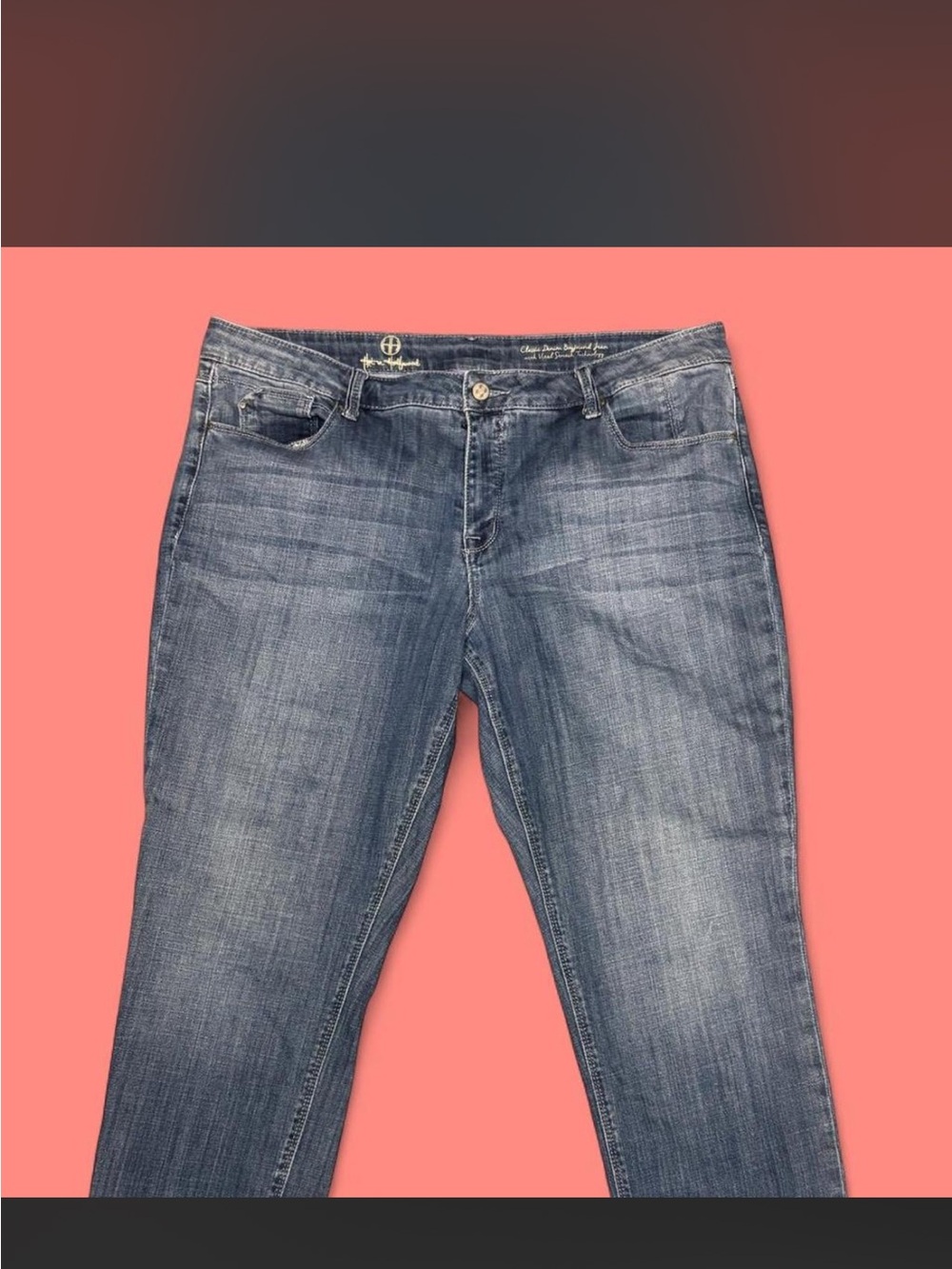 Women’s Blue Denim Jeans - Classic boyfriend fit size 16
